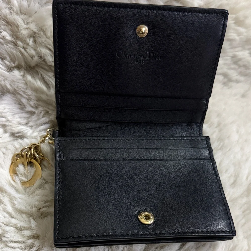 Dior Black Wallet with Gold Accent
